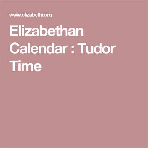 elizabethan calendar tudor time